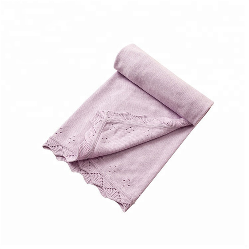 Purple Baby 100% Cotton Knitted Blanket